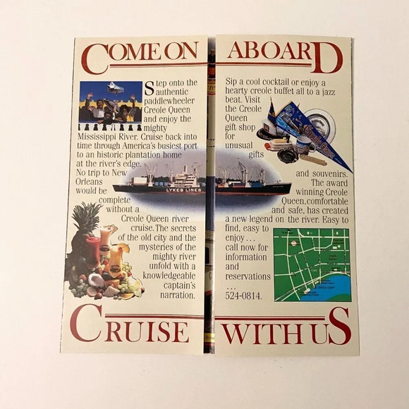 Vintage Lot of  4 New Orleans Brochures Hotel Meridian River Cruise Pamphlets - Picture 4 of 15